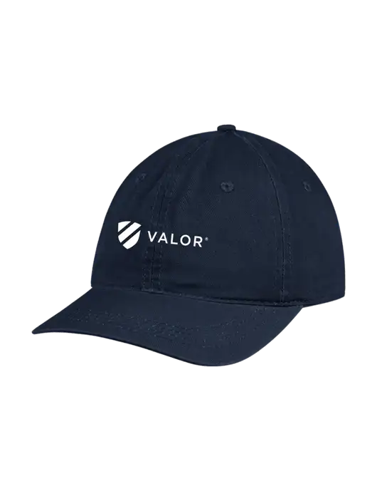 Garment Washed Unstructured Twill Navy Cap w/Valor Logo