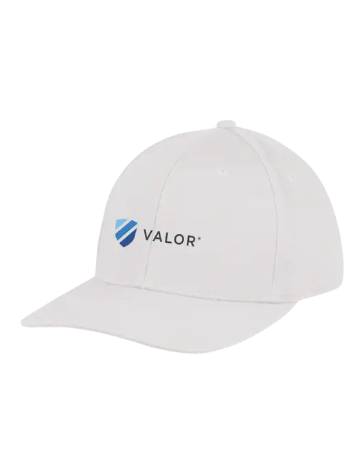 Premium Modern Structured Twill White Snapback Cap w/Valor Logo