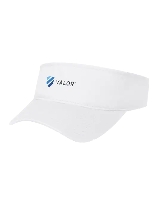 White Cap Visor w/Valor Logo