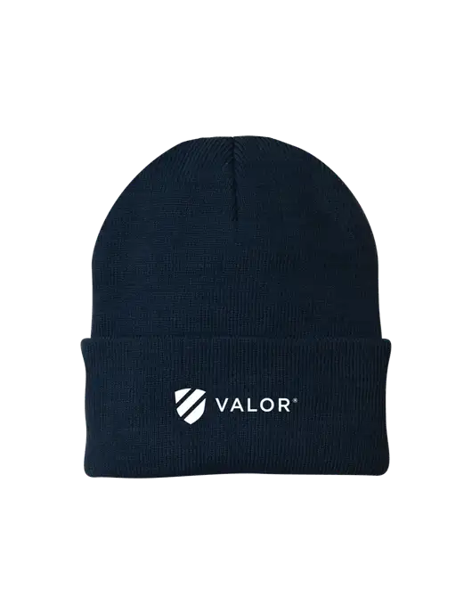 Navy Knit Cap w/Valor Logo