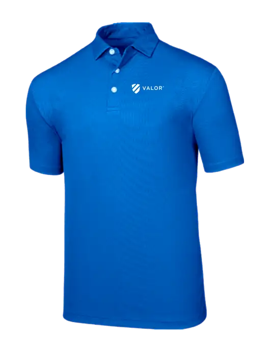 Callaway Birdseye Dark Carolina Blue Polo w/Valor Logo