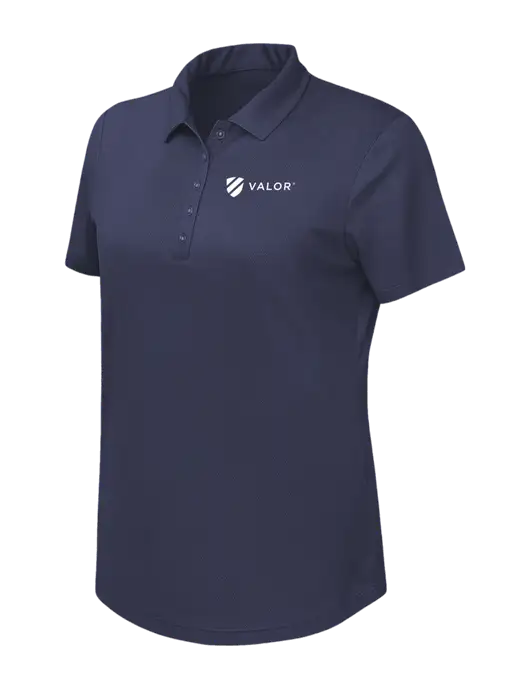 Callaway Womens Birdseye Navy Polo w/Valor Logo