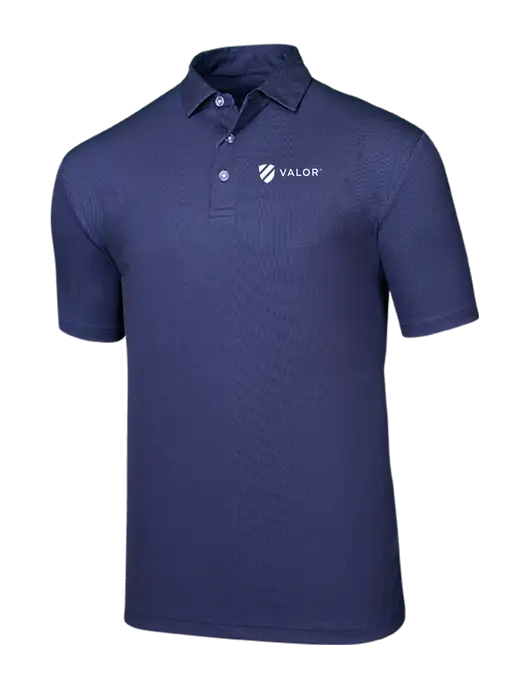 Callaway Birdseye Navy Polo w/Valor Logo