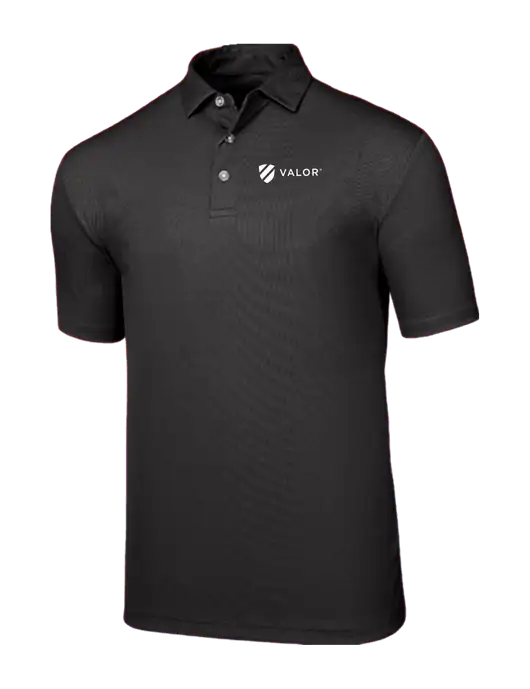 Callaway Birdseye Black Polo w/Valor Logo
