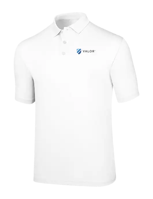 Callaway Opti-Dri White Chev Polo w/Valor Logo