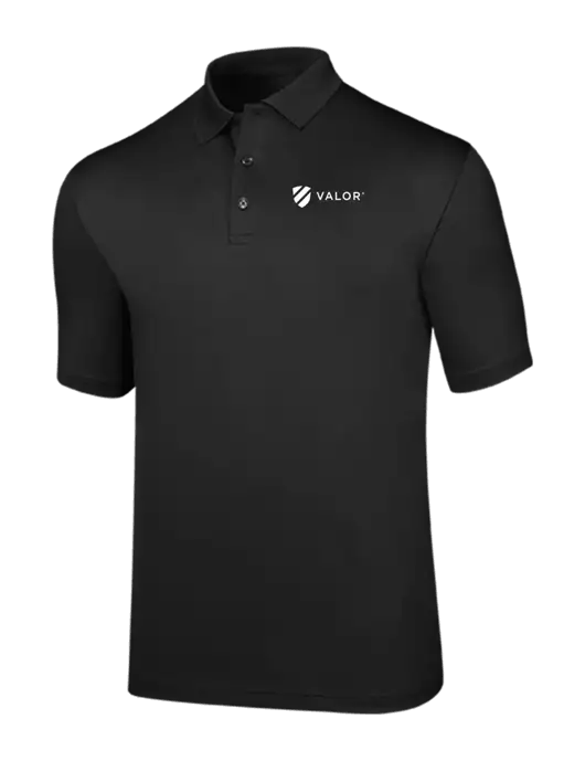 Callaway Opti-Dri Black Chev Polo w/Valor Logo