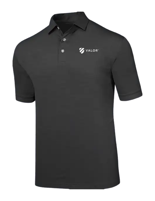Callaway Black Fashion Tonal Polo w/Valor Logo
