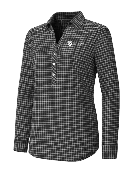 Womens Dark Grey/White City Stretch Shirt w/Valor Logo