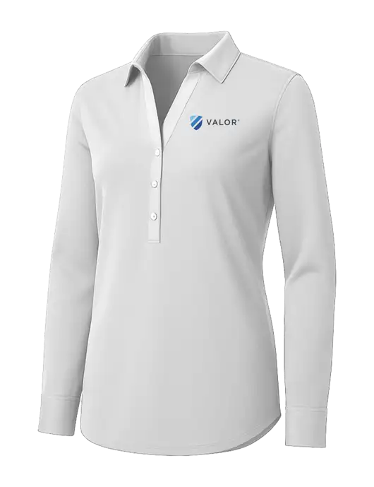 Womens White City Stretch Shirt w/Valor Logo
