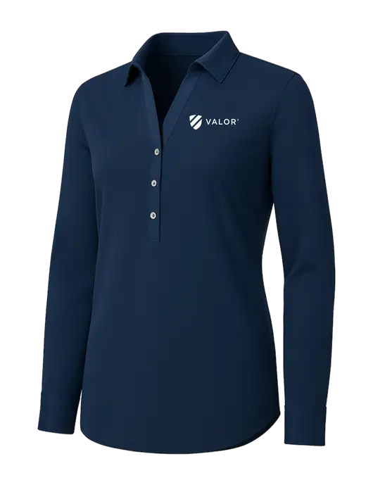 Womens Navy City Stretch Shirt w/Valor Logo
