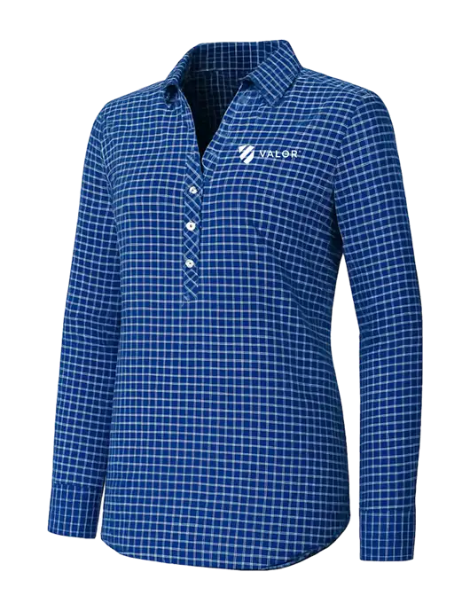 Womens Navy/White City Stretch Shirt w/Valor Logo