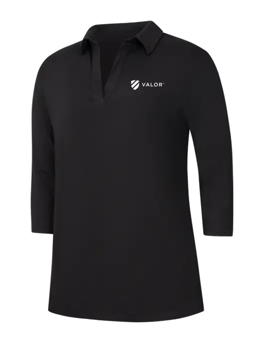 Womens Black Luxe Knit Tunic w/Valor Logo