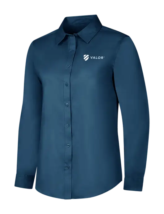 Light Navy Womens Long Sleeve Superpro React Twill Shirt w/Valor Logo