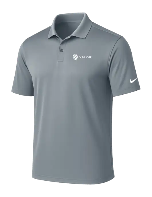 NIKE Medium Grey Victory Solid Polo w/Valor Logo
