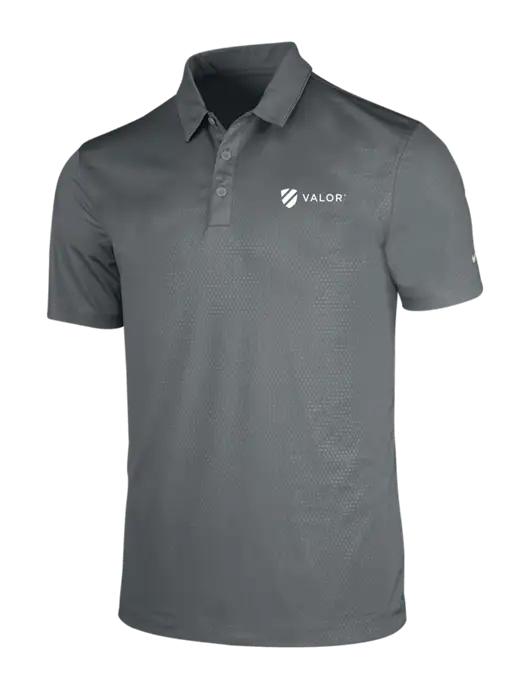 NIKE Medium Grey Dri-Fit Embossed Tri-Blade Polo w/Valor Logo
