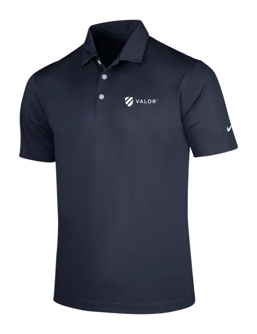 NIKE Dark Navy Dri-Fit Vertical Mesh Polo w/Valor Logo