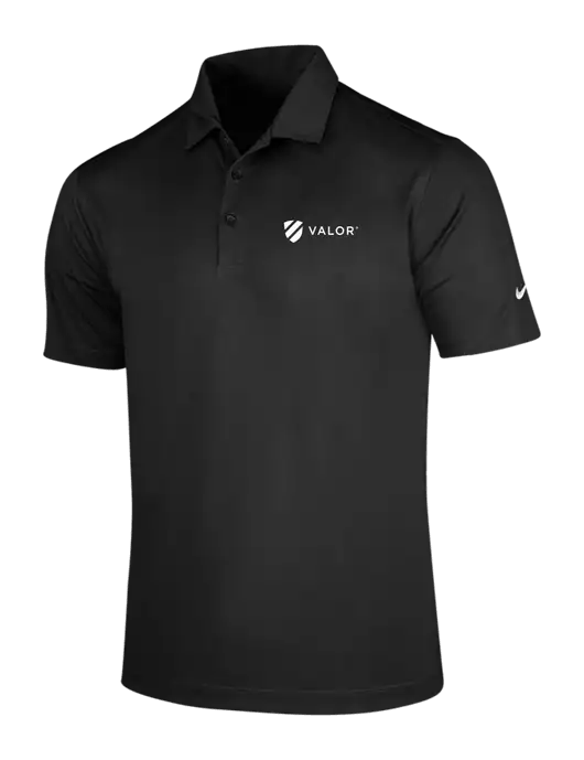 NIKE Black Dri-Fit Vertical Mesh Polo w/Valor Logo