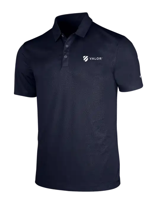 NIKE Dark Navy Dri-Fit Embossed Tri-Blade Polo w/Valor Logo