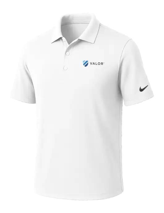NIKE White Dri-Fit Micro Pique Polo w/Valor Logo