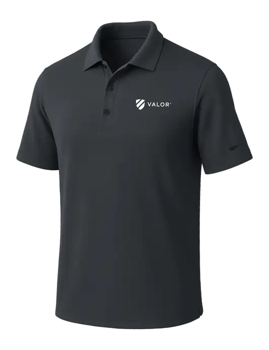 NIKE Dark Grey Dri-Fit Micro Pique Polo w/Valor Logo