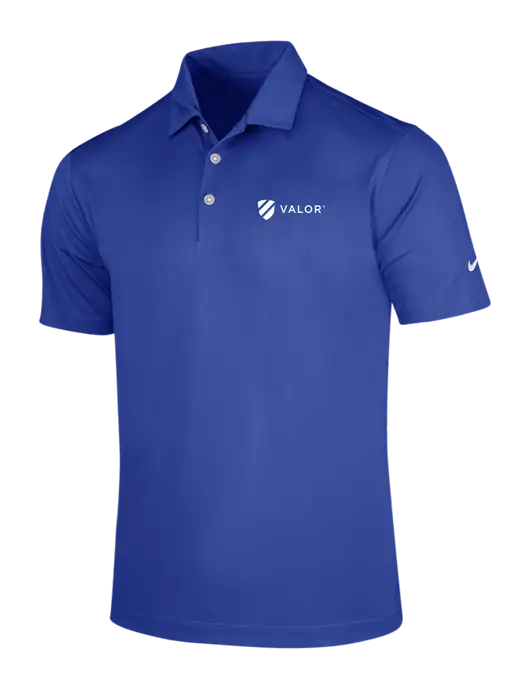 NIKE Dark Royal Dri-Fit Vertical Mesh Polo w/Valor Logo