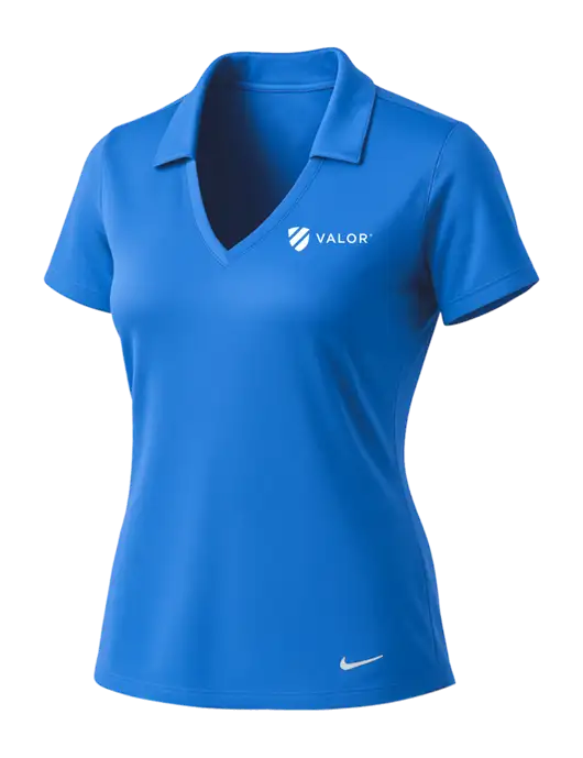 NIKE Carolina Blue Womens Dri-Fit Vertical Mesh Polo w/Valor Logo