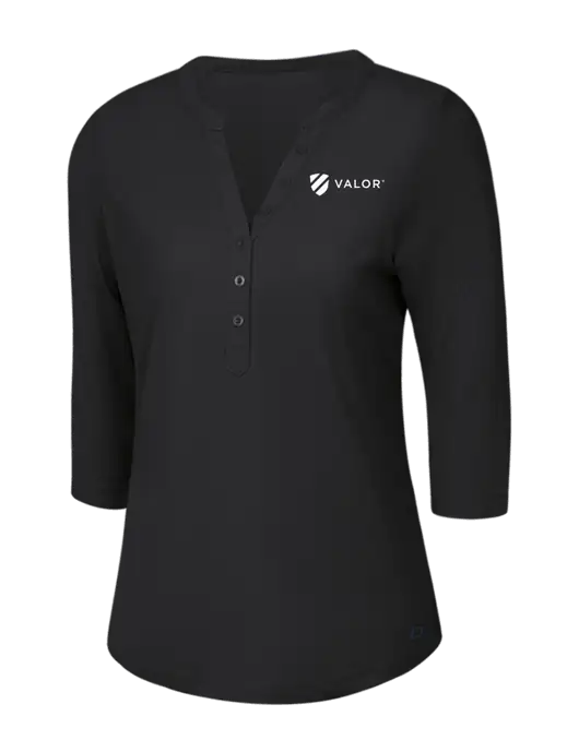 OGIO Blacktop Jewel Henley w/Valor Logo