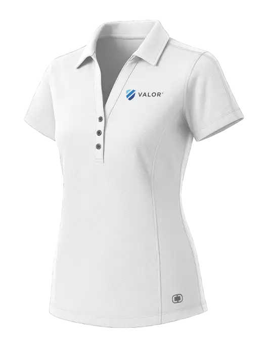 OGIO Womens White ONYX Polo w/Valor Logo