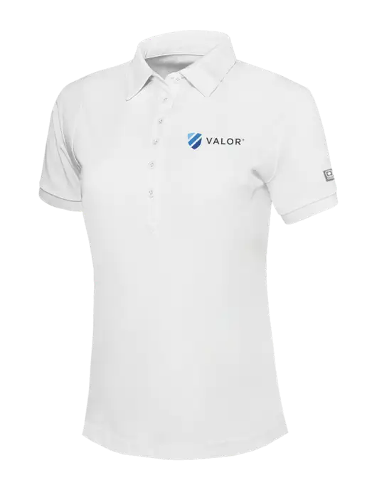 OGIO Womens Bright White Jewel Polo w/Valor Logo