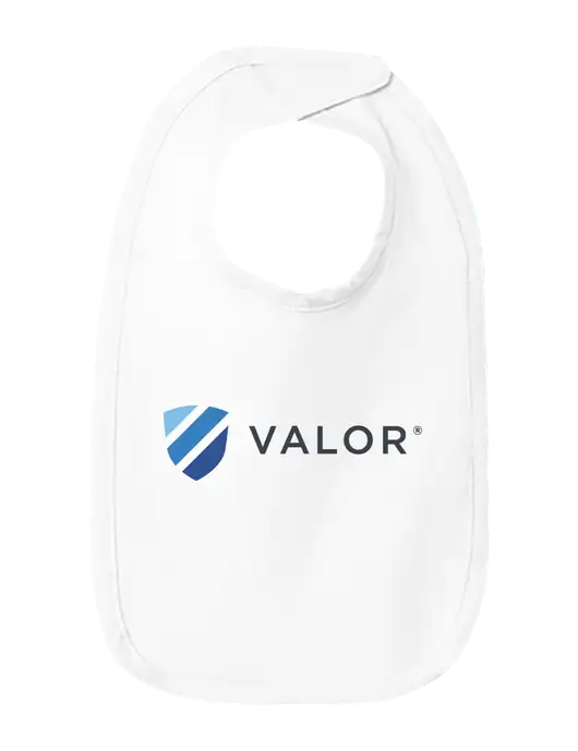 Rabbit Skins White Infant Premium Jersey Bib w/Valor Logo
