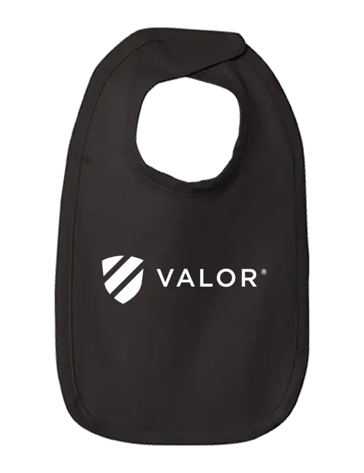 Rabbit Skins Black Infant Premium Jersey Bib w/Valor Logo