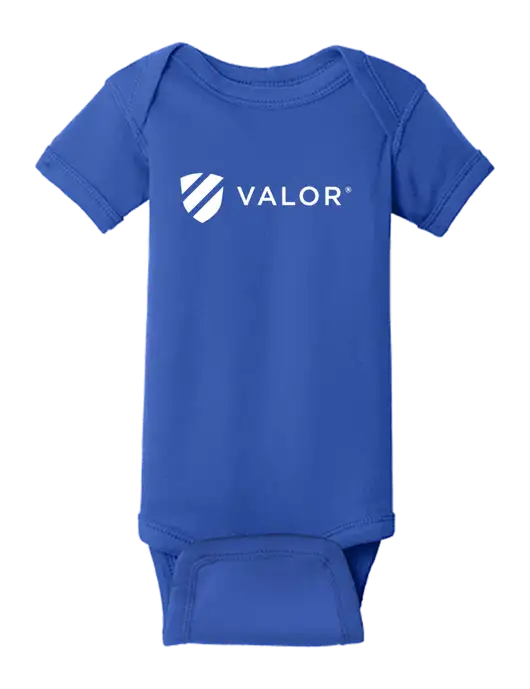 Rabbit Skins Royal Infant Short Sleeve Baby Rib Bodysuit w/Valor Logo