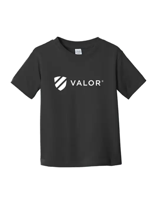 Rabbit Skins Black Toddler Fine Jersey Tee w/Valor Logo