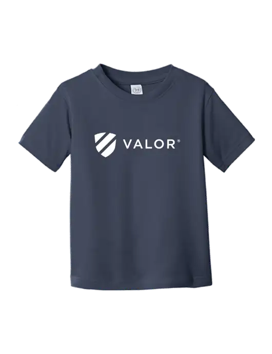 Rabbit Skins Navy Toddler Fine Jersey Tee w/Valor Logo