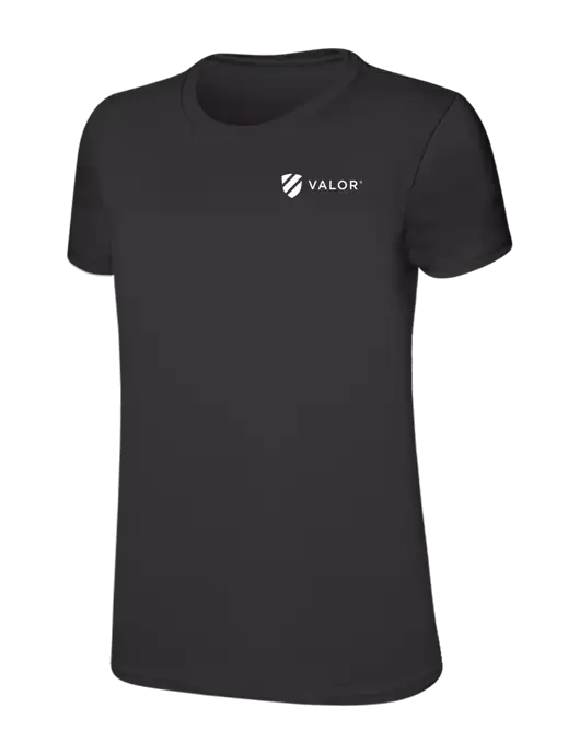Womens Ring Spun Charcoal 4.5 oz T-Shirt w/Valor Logo