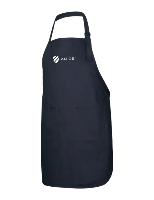 Full-Length Black Apron With Pockets w/Valor Logo