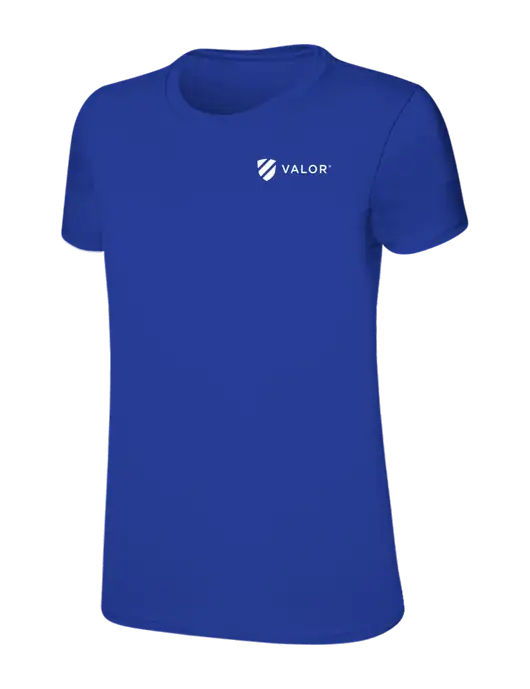 Womens Ring Spun Royal 4.5 oz T-Shirt w/Valor Logo