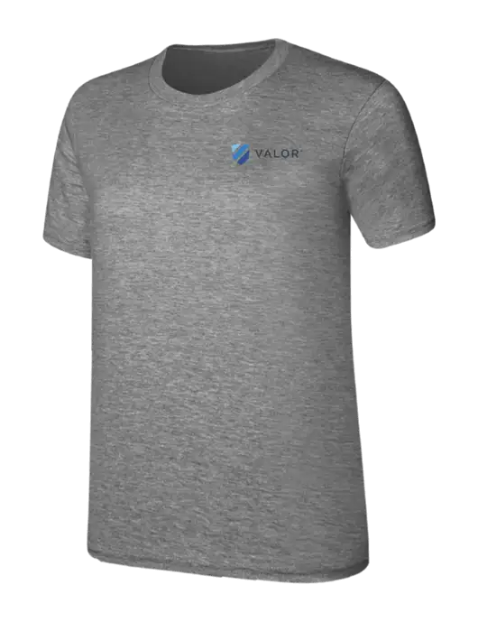 Womens Ring Spun Light Grey Heather 4.5 oz T-Shirt w/Valor Logo