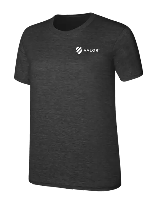 Womens Ring Spun Dark Heather Grey 4.5 oz T-Shirt w/Valor Logo