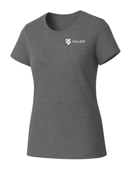 Womens Seriously Soft Grey Frost T-Shirt w/Valor Logo