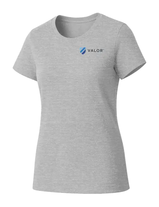 Womens Seriously Soft Light Heathered Grey T-Shirt w/Valor Logo