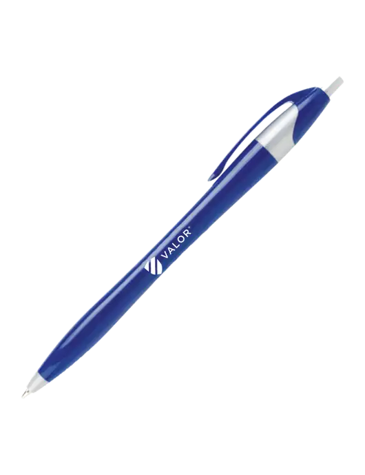 Novella Navy/Silver Corporate Pen- Blue Ink w/Valor Logo