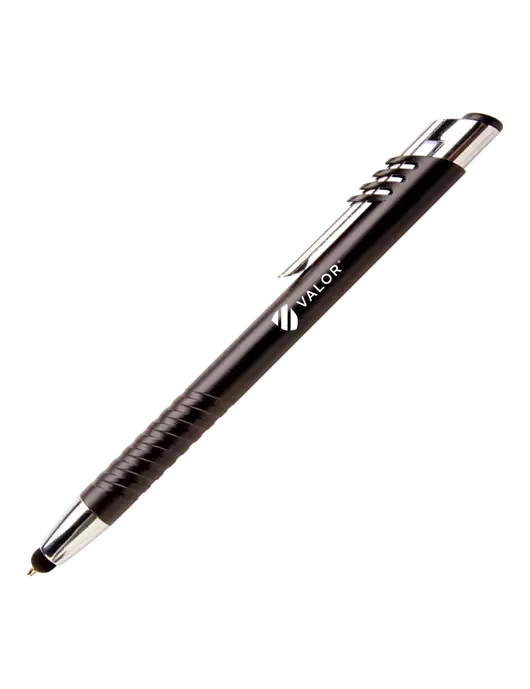 Schirhart Black Stylus Pen - Blue Ink w/Valor Logo
