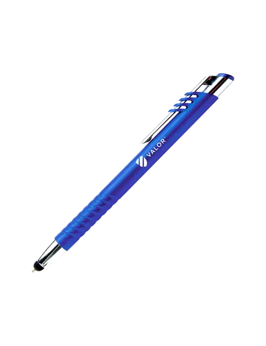 Schirhart Blue Stylus Pen - Blue Ink w/Valor Logo