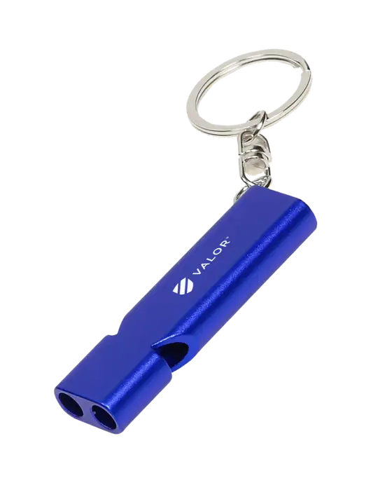Quick Alert Blue Safety Whistle w/Valor Logo