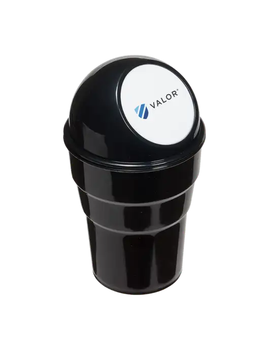 Black Car Cup Holder Trash Can w/Valor Logo