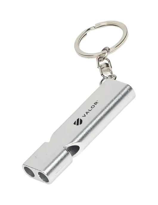 Quick Alert Silver Safety Whistle w/Valor Logo