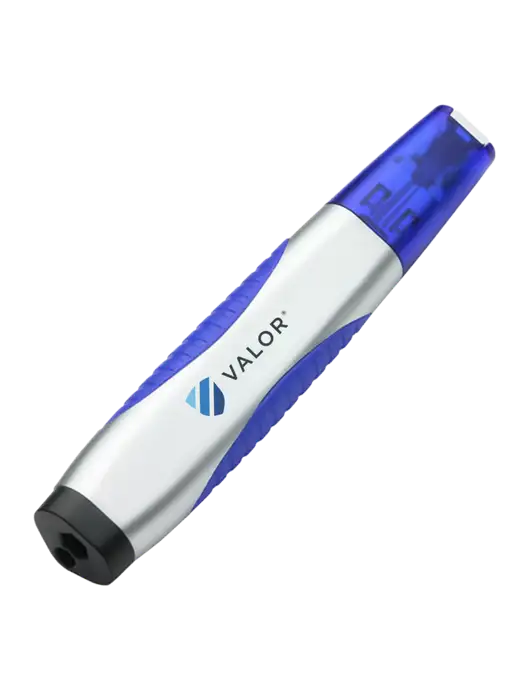 Silver/Blue Level Light Screwdriver Pen w/Valor Logo