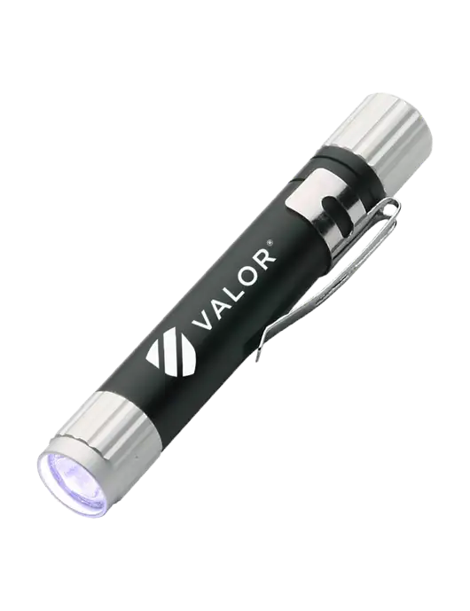 Black Aluminum LED Penlight w/Valor Logo