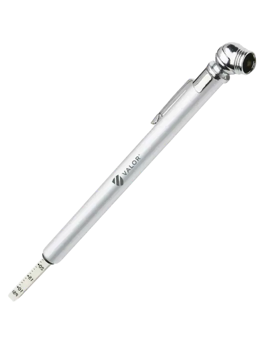 Quick View Silver Tire Gauge w/Valor Logo